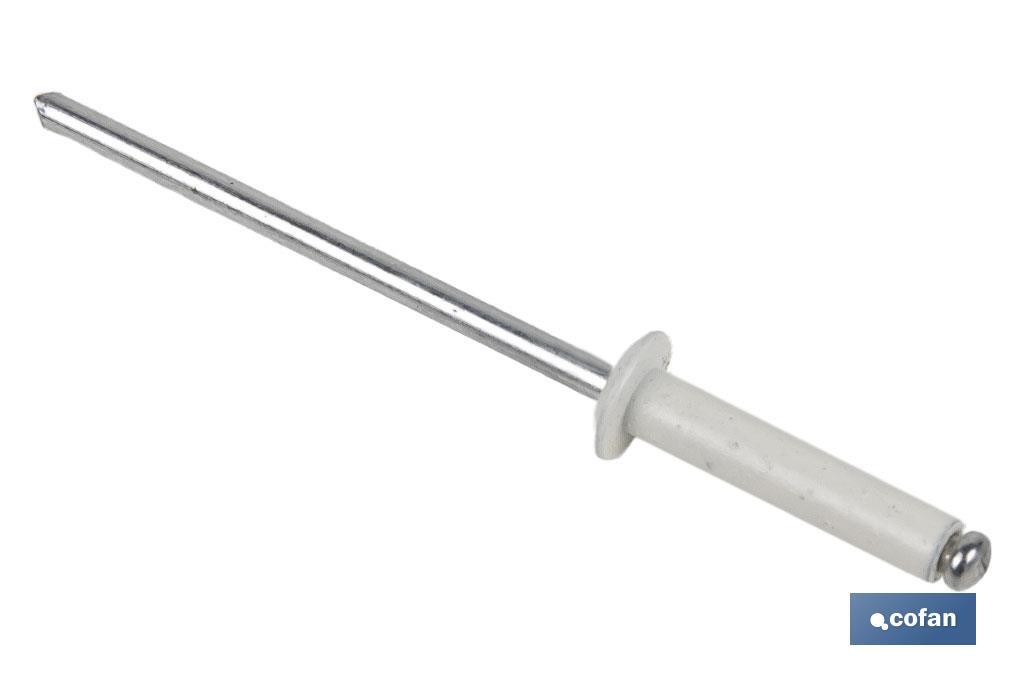 REMACHE ALUMINIO NORMAL BLANCO 4.8 X 12 MM