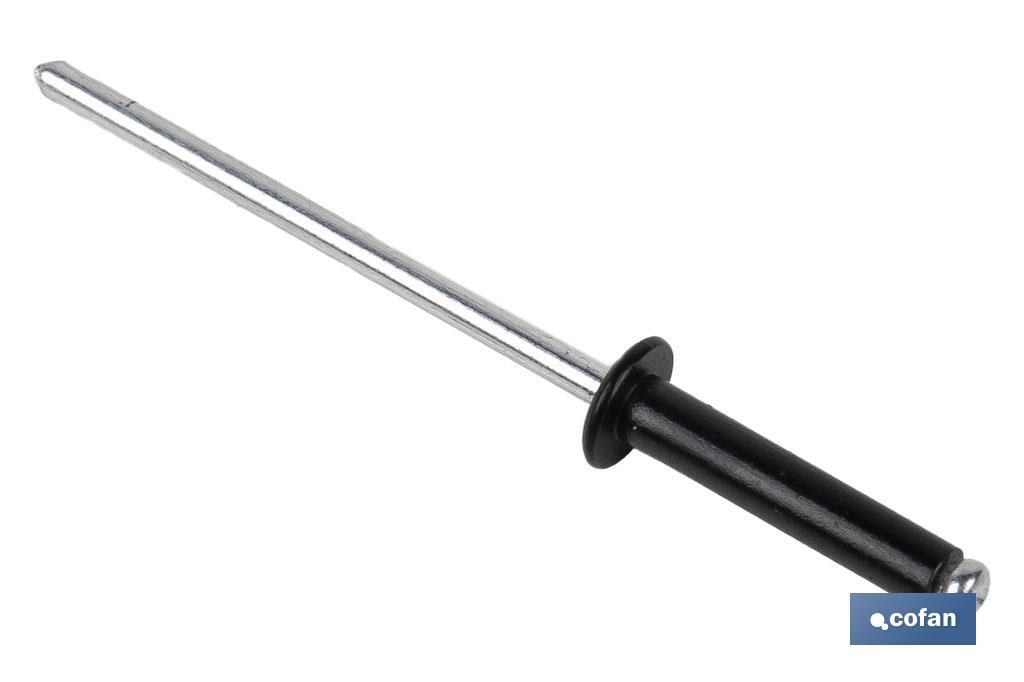 REMACHE ALUMINIO NORMAL NEGRO 3.2 X 12 MM