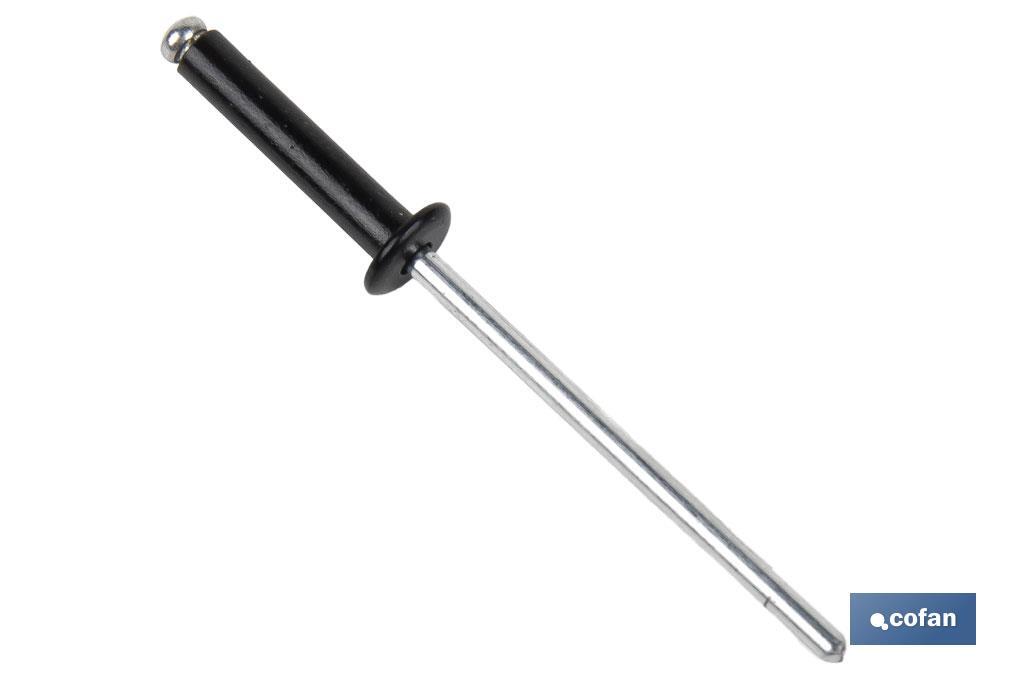 REMACHE ALUMINIO NORMAL NEGRO 4 X 12 MM