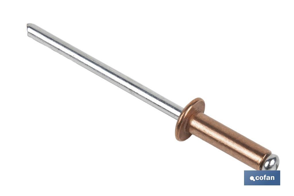 REMACHE COBRE ACERO 4,8 X 10 MM