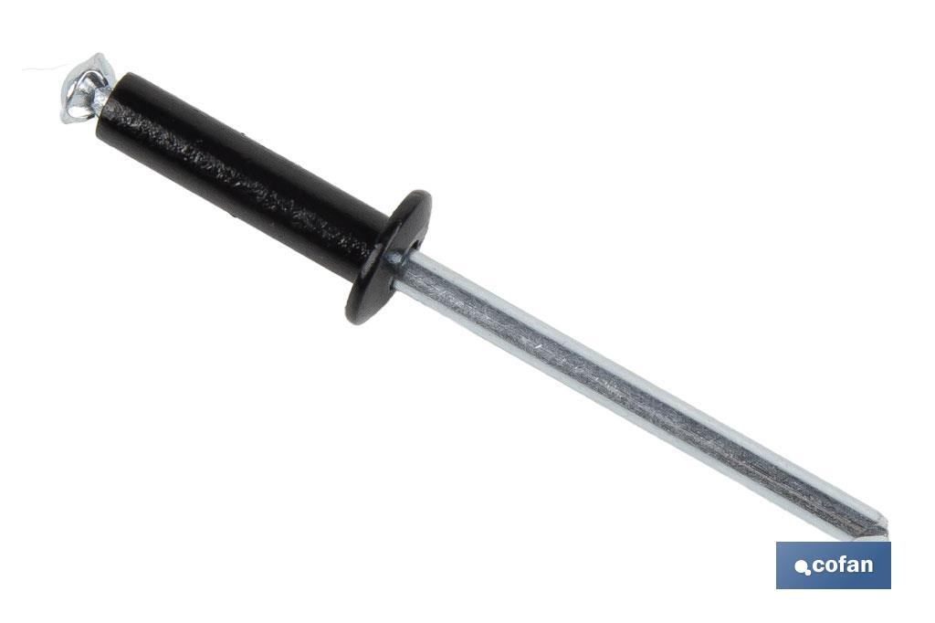 REMACHE DE FLOR NEGRO 4 X 16 MM