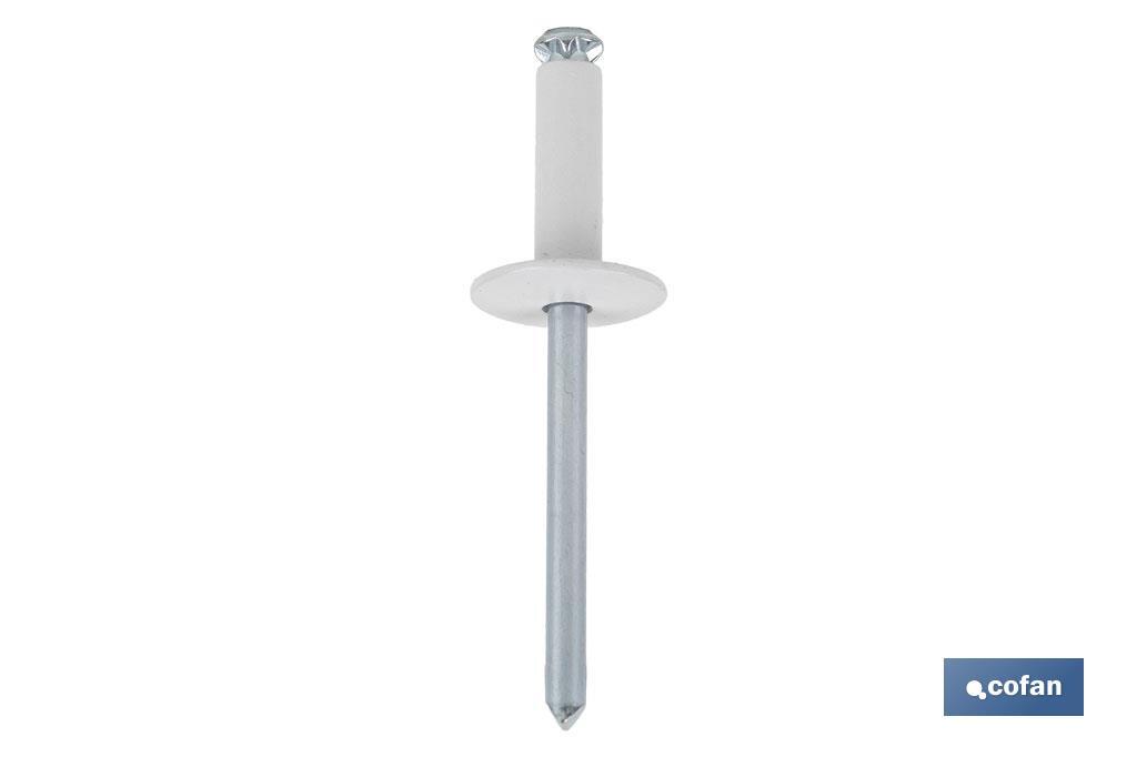 REMACHE FLOR CABEZA ANCHA BLANCO 4,8 X 20 MM