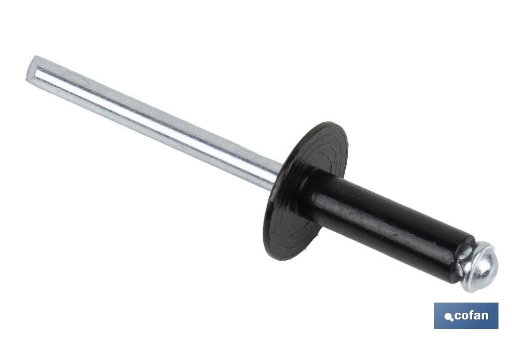 REMACHE FLOR CABEZA ANCHA 4,8 X 20 MM NEGRO