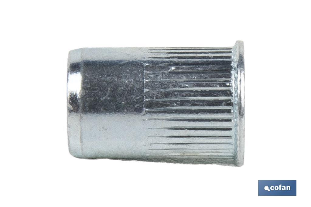 TUERCAS REMACHABLES RANURADAS CABEZA REDUCIDA ACERO M6