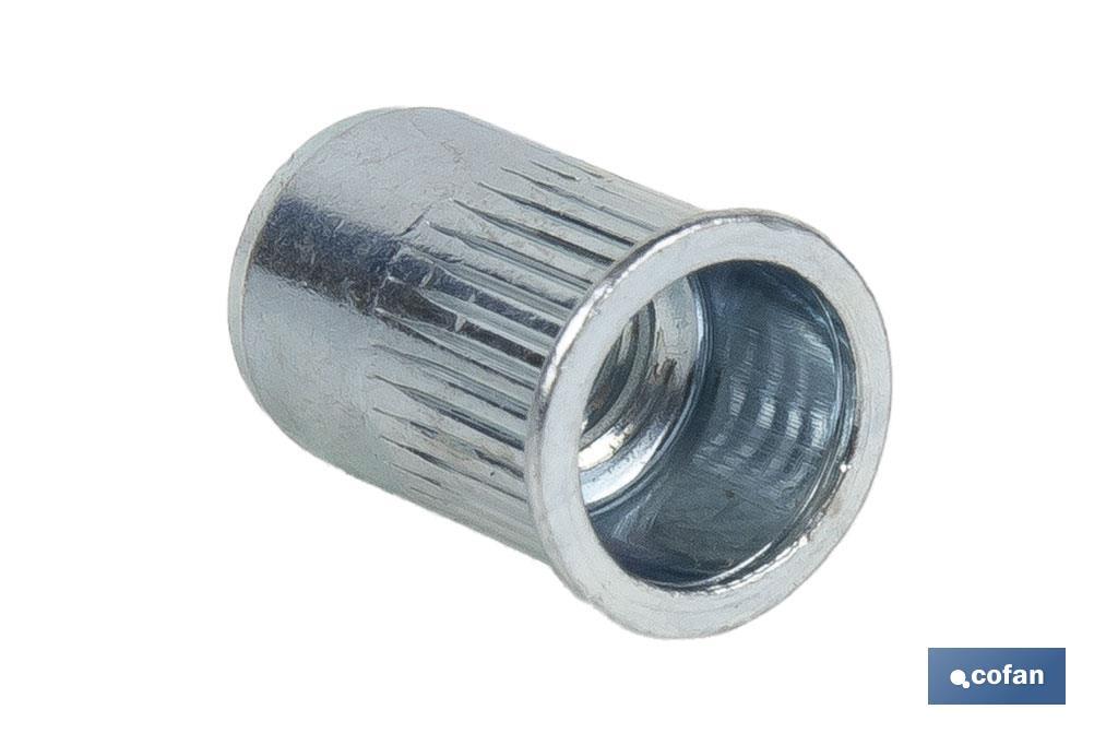 TUERCAS REMACHABLES RANURADAS CABEZA REDUCIDA ACERO M6