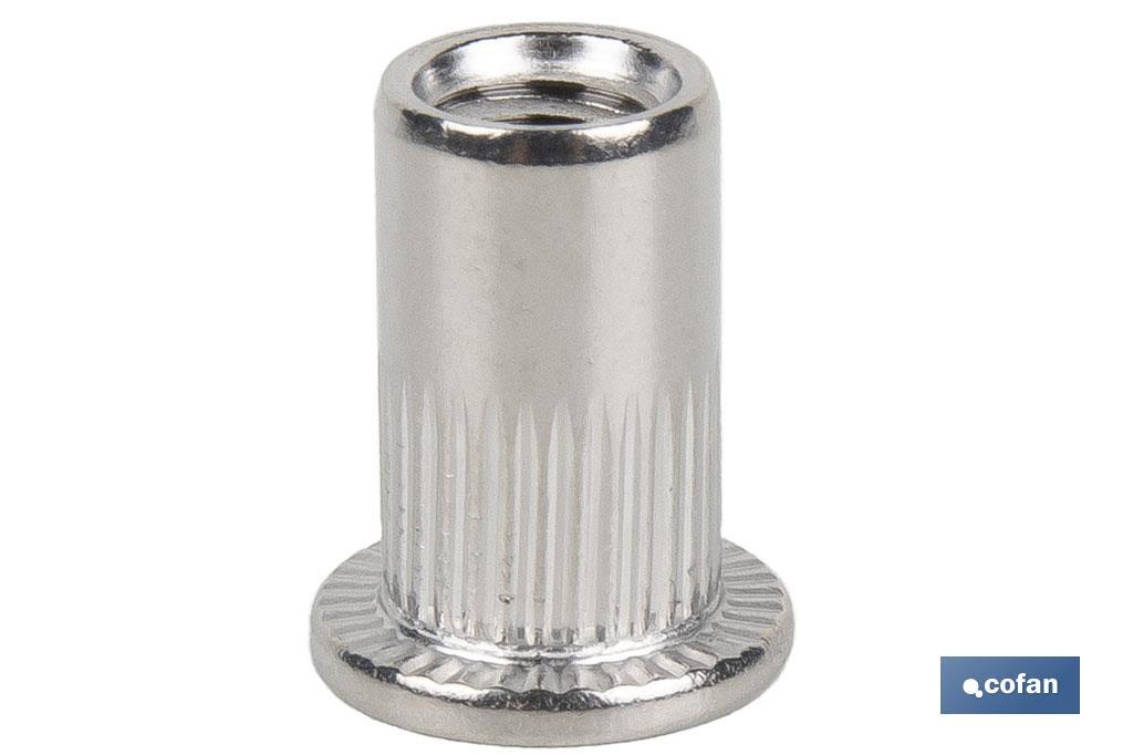 TUERCAS REMACHABLES RANURADAS ANCHAS INOX A-2 M5