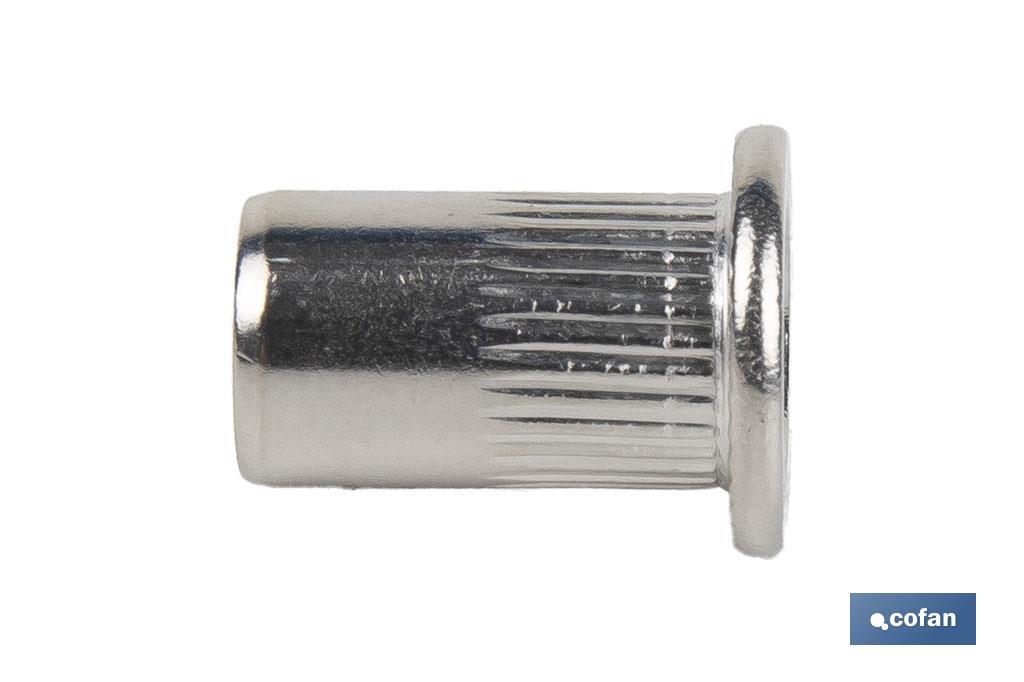 TUERCAS REMACHABLES RANURADAS ANCHAS INOX A-2 M4