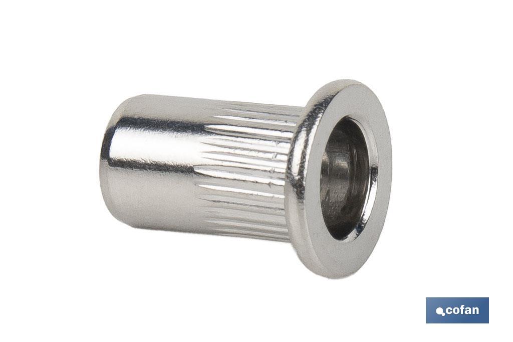 TUERCAS REMACHABLES RANURADAS ANCHAS INOX A-2 M8