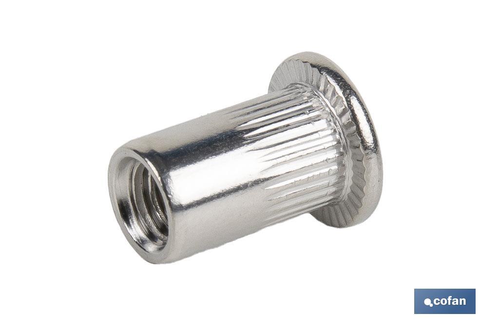 TUERCAS REMACHABLES RANURADAS ANCHAS INOX A-2 M5