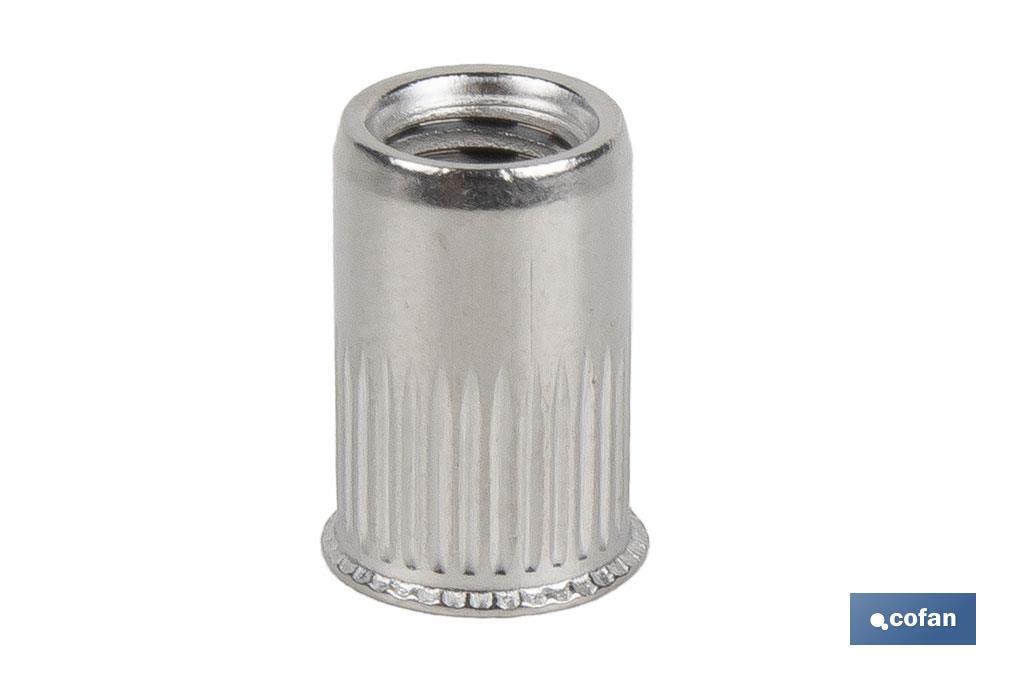 TUERCAS REMACHABLES RANURADAS CABEZA REDUCIDA INOX A-2 M10