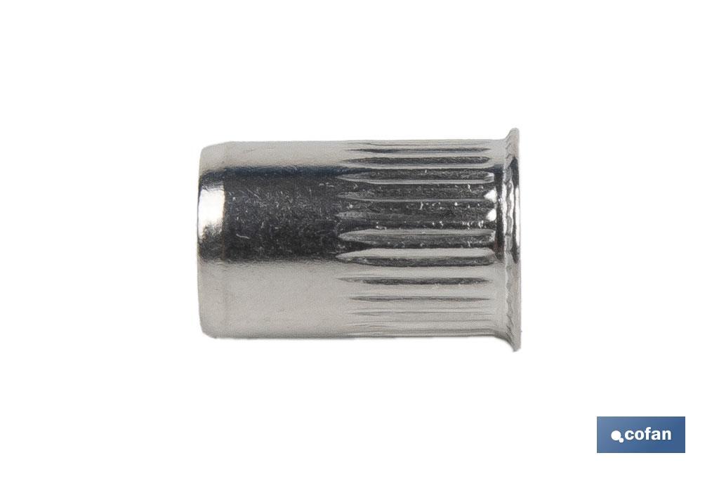 TUERCAS REMACHABLES RANURADAS CABEZA REDUCIDA INOX A-2 M5