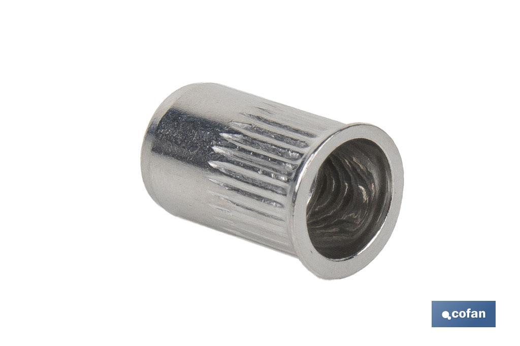 TUERCAS REMACHABLES RANURADAS CABEZA REDUCIDA INOX A-2 M5