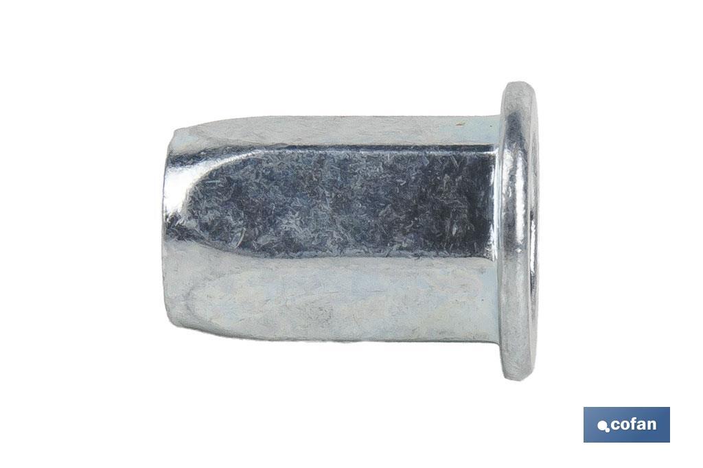 TUERCAS REMACHABLES HEXAGONAL ANCHAS ACERO M8