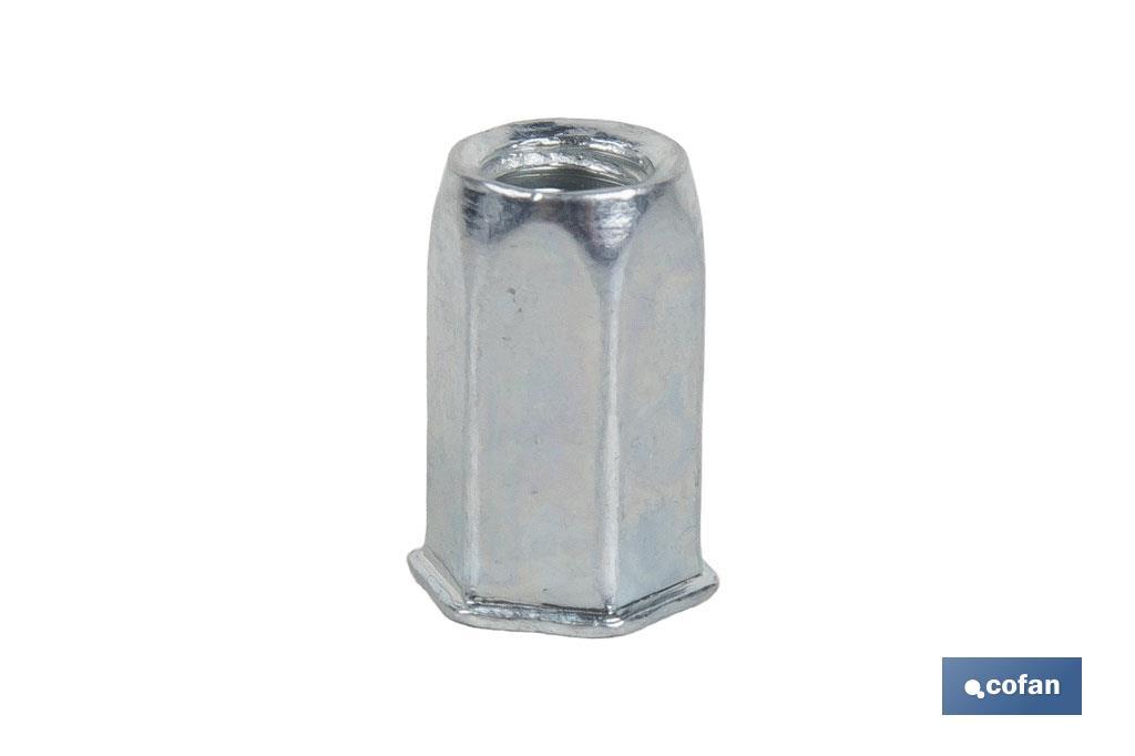 TUERCAS REMACHABLES HEXAGONAL CABEZA REDUCIDA ACERO M10