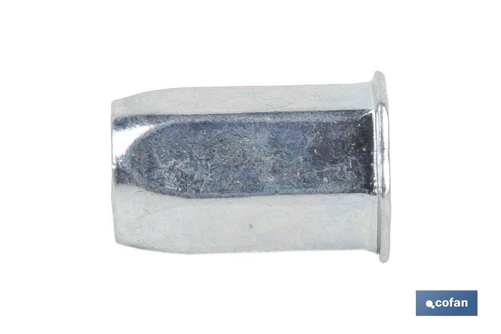 TUERCAS REMACHABLES HEXAGONAL CABEZA REDUCIDA ACERO M6
