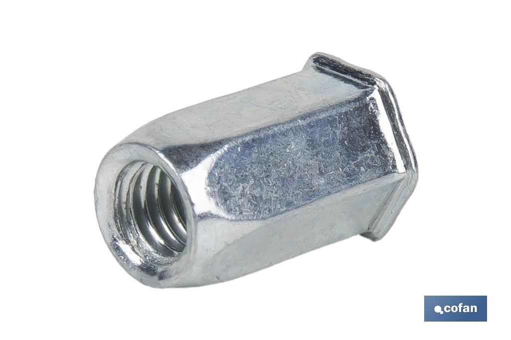 TUERCAS REMACHABLES HEXAGONAL CABEZA REDUCIDA ACERO M8