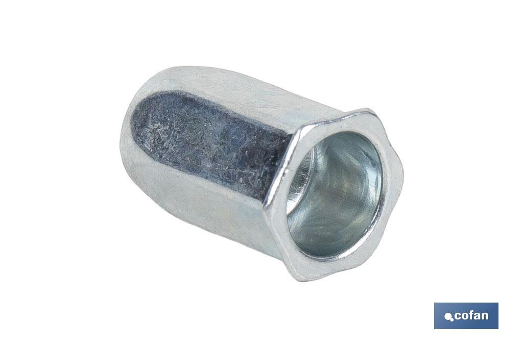 TUERCAS REMACHABLES HEXAGONAL CABEZA REDUCIDA ACERO M8