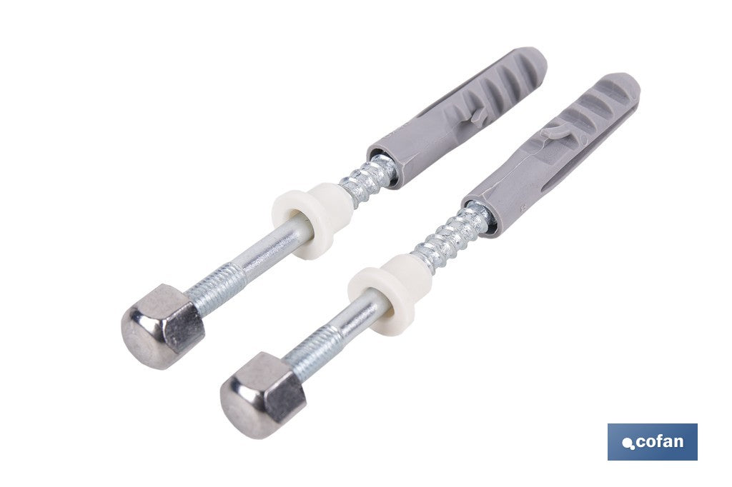 SET 2 PCS PARA SANITARIO WC 5 X 80 ZINCADO