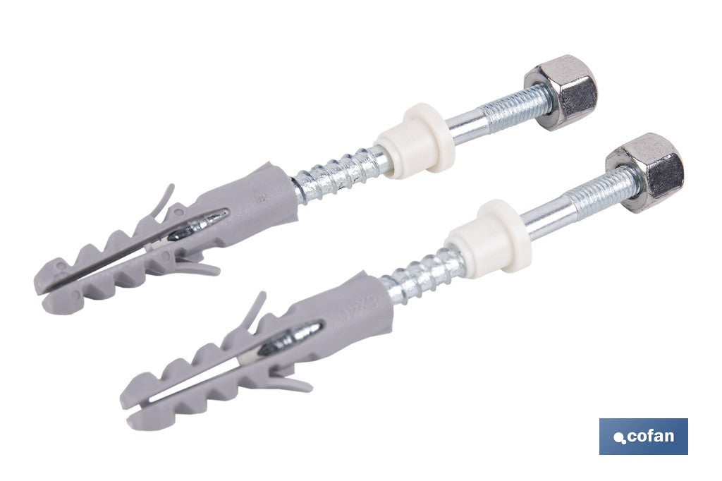 SET 2 PCS PARA SANITARIO WC 5 X 80 ZINCADO
