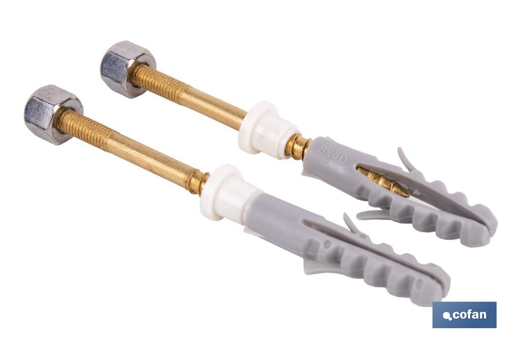 SET 2 PCS PARA SANITARIO WC 5 X 80 LATÓN