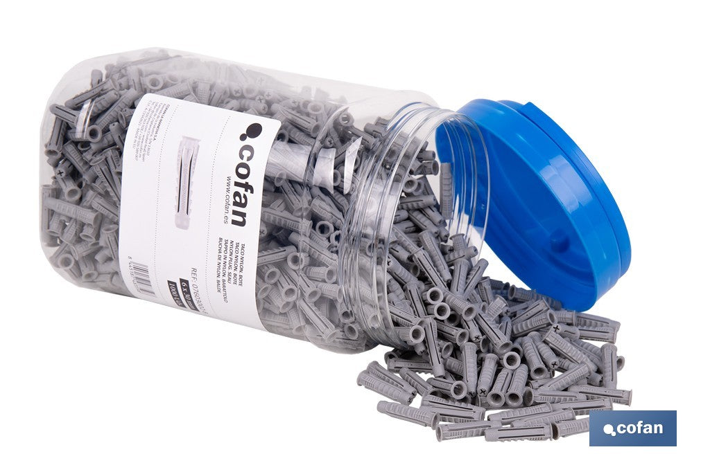 TACO NYLON PA-6 M-6X30 BOTE DE 1.000 UDS.