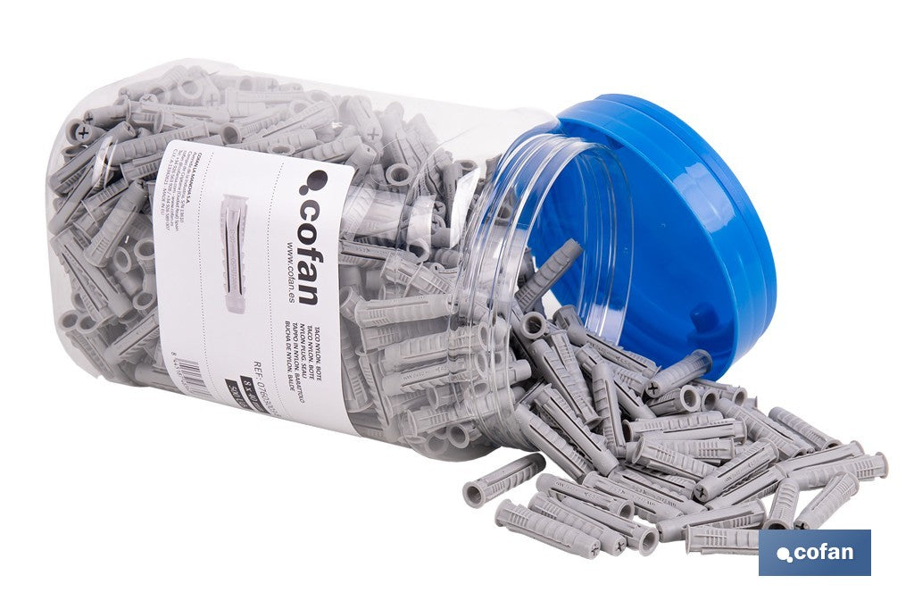 TACO NYLON PA-6 M-8X40 BOTE DE 500 UDS.