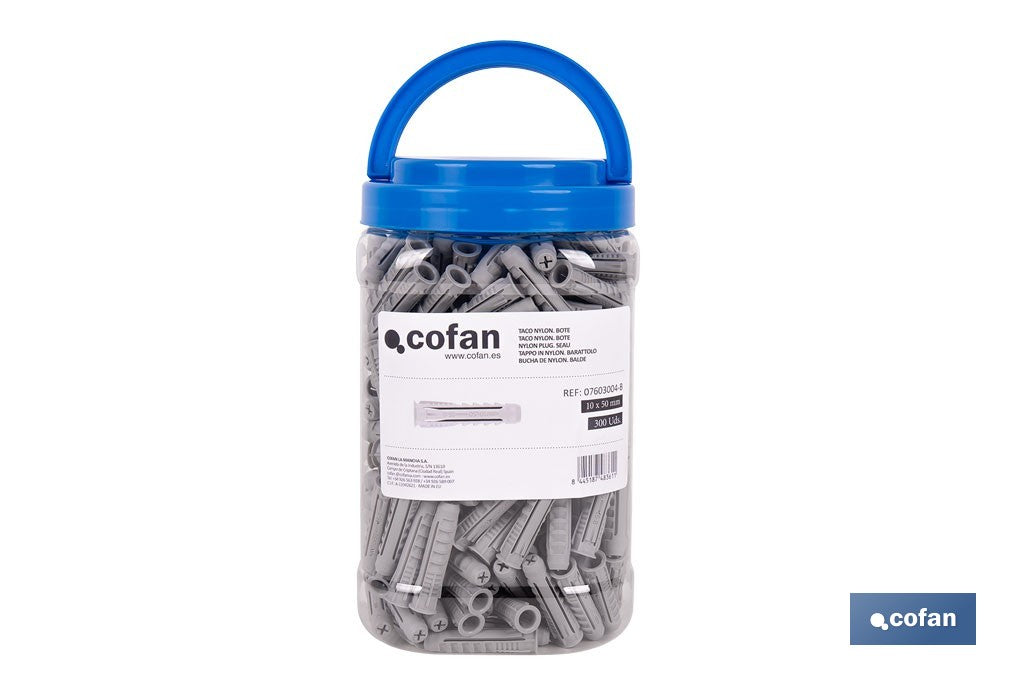 TACO NYLON PA-6 M-10X50 BOTE DE 300 UDS.
