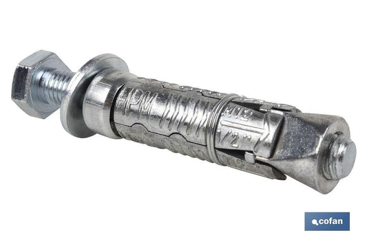 ANCLAJE ZAMAK HPM M-6x50 CON TORNILLO 8.8 Venta unitaria