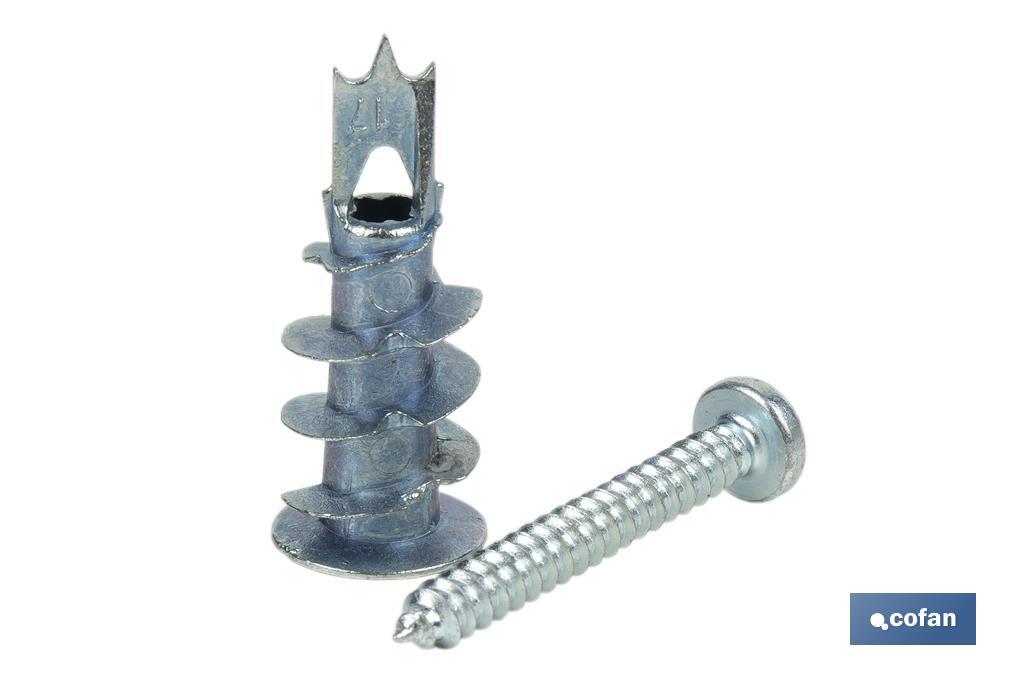 TACO ZAMAK 13X32 PARA PLACAS C/TORNILLO 4,2X32 Venta unitaria