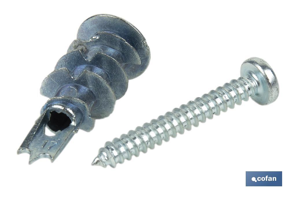 TACO ZAMAK 13X32 PARA PLACAS C/TORNILLO 4,2X32 Venta unitaria
