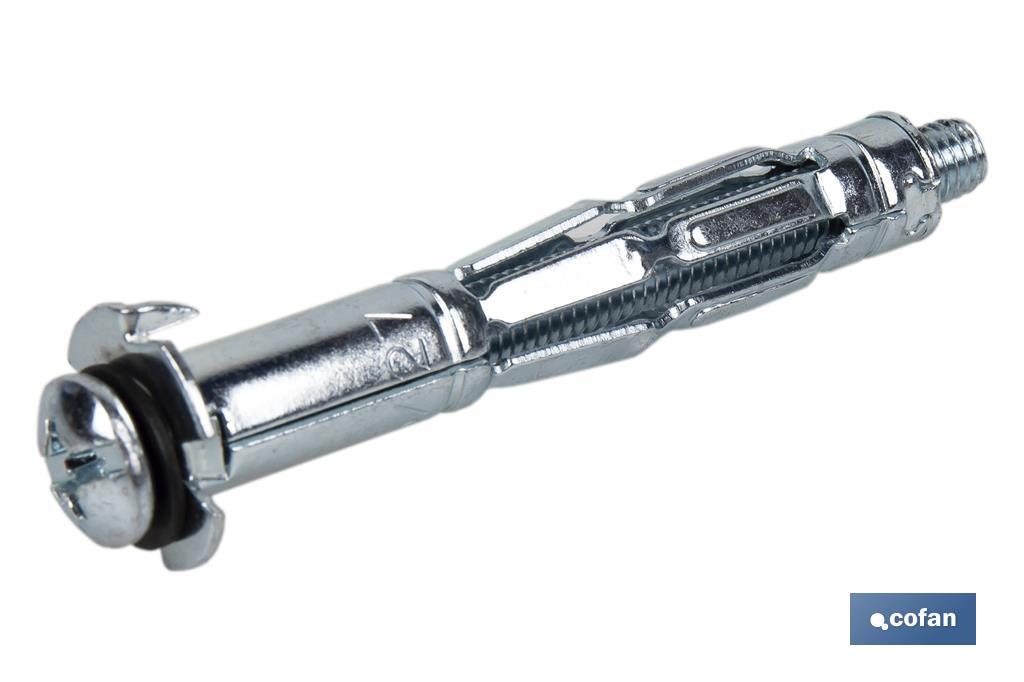 ANCLAJE METÁLICO PARA MATERIALES HUECOS MÁX. 26 MM TORNILLO M5 X 46 MM Ø10 MM