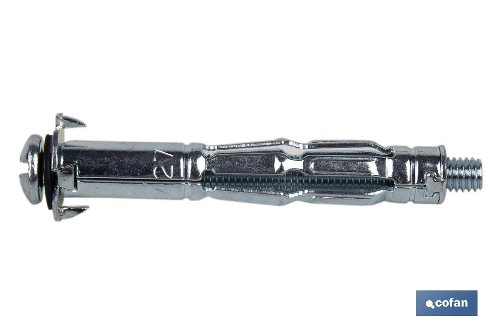 ANCLAJE METÁLICO PARA MATERIALES HUECOS MÁX. 30 MM TORNILLO M4 X 47 MM Ø8 MM Venta unitaria