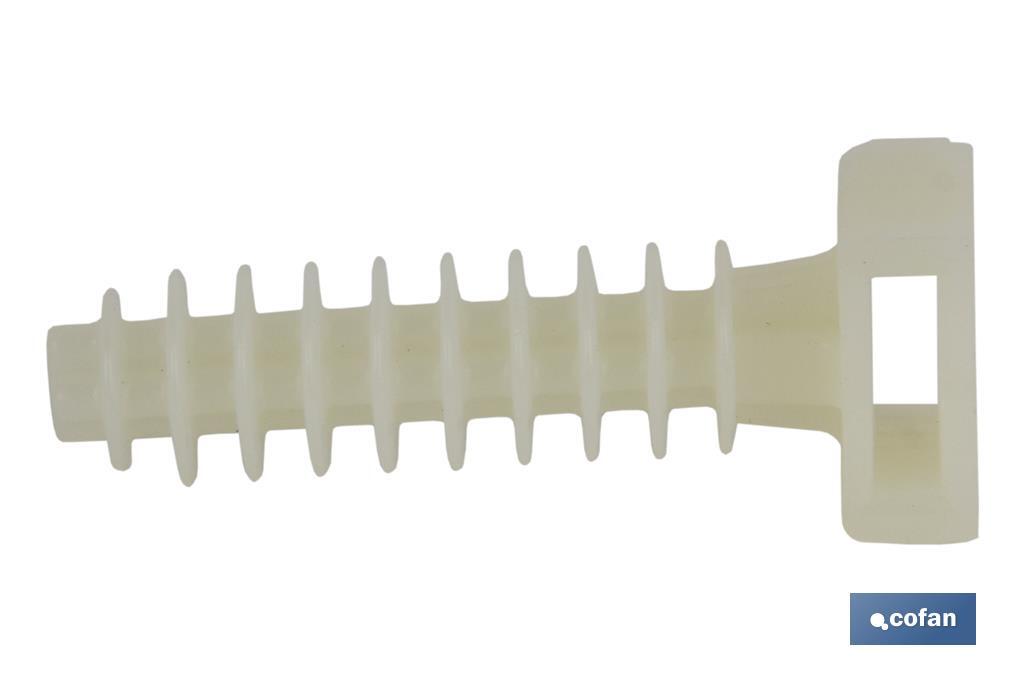 TACO BRIDAS TALADRO COLOR BLANCO 6 MM