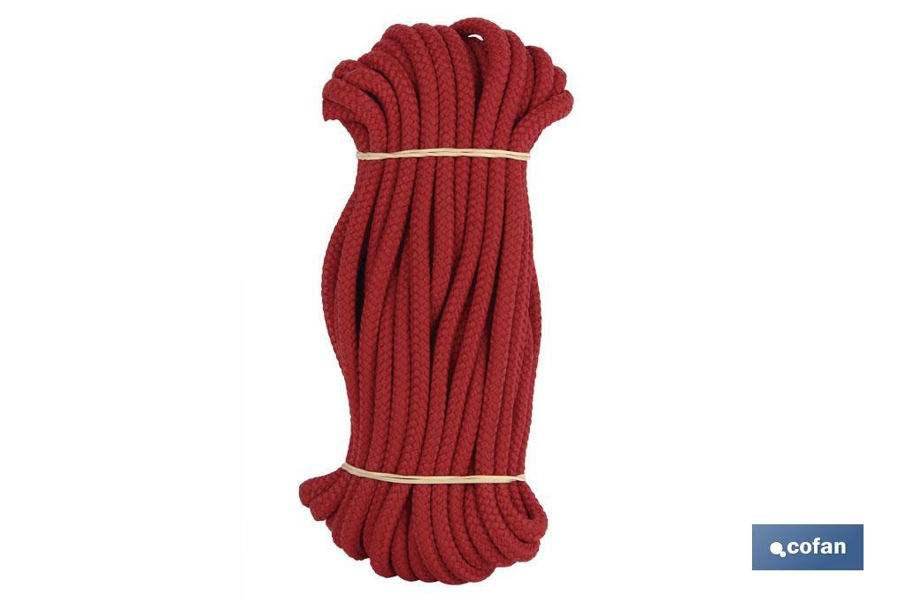 MADEJA CUERDA TRENZADA POLI 10MM 10M ROJO