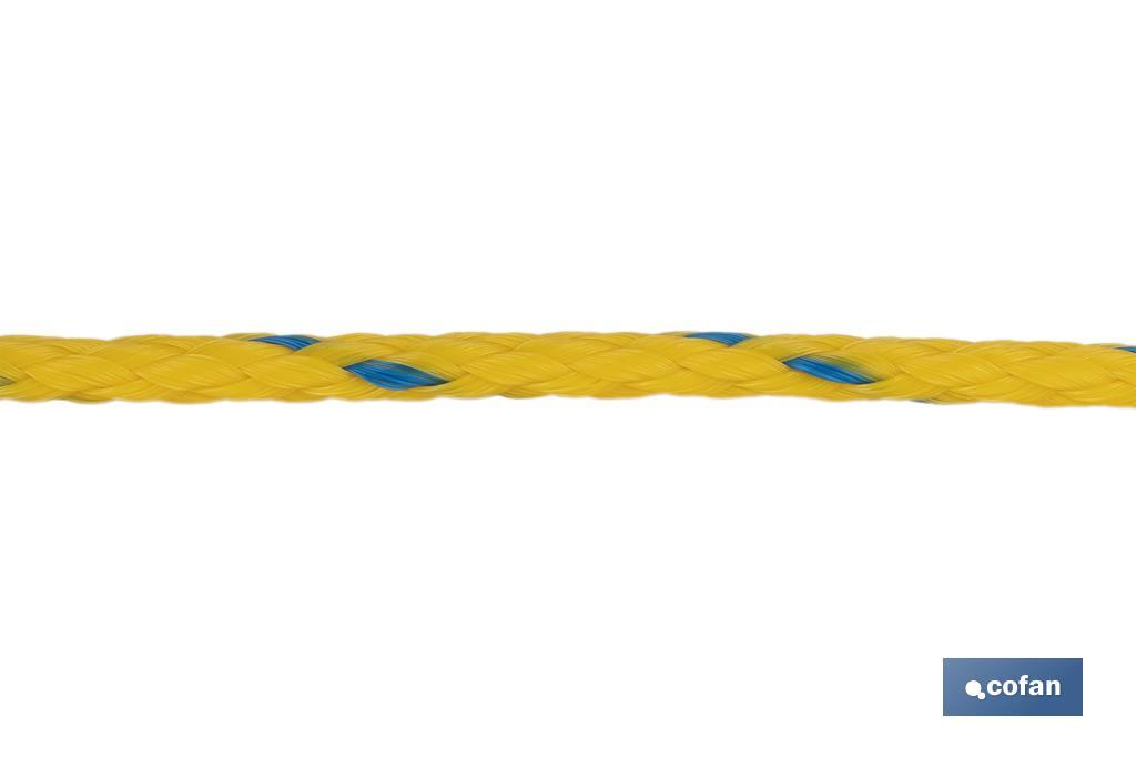 CARRETE CUERDA NÁUTICA MULTIUSOS 10 MM 100 M AMARILLO/AZUL