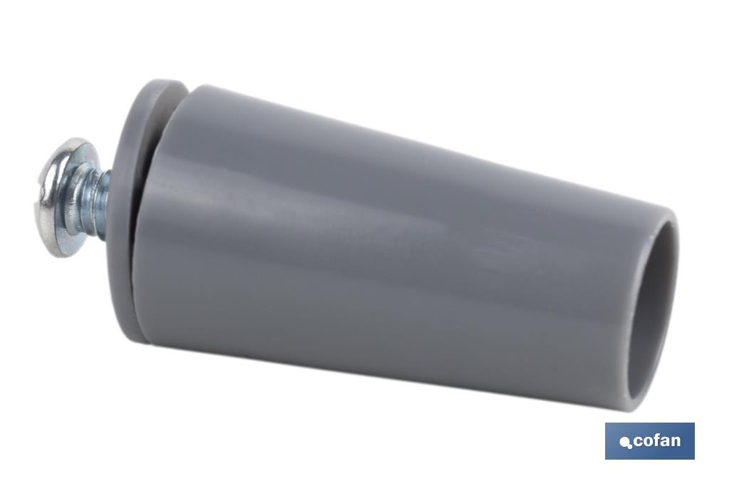 TOPE PERSIANA 40 MM GRIS CON TORNILLO M-6 VENTA UNITARIA