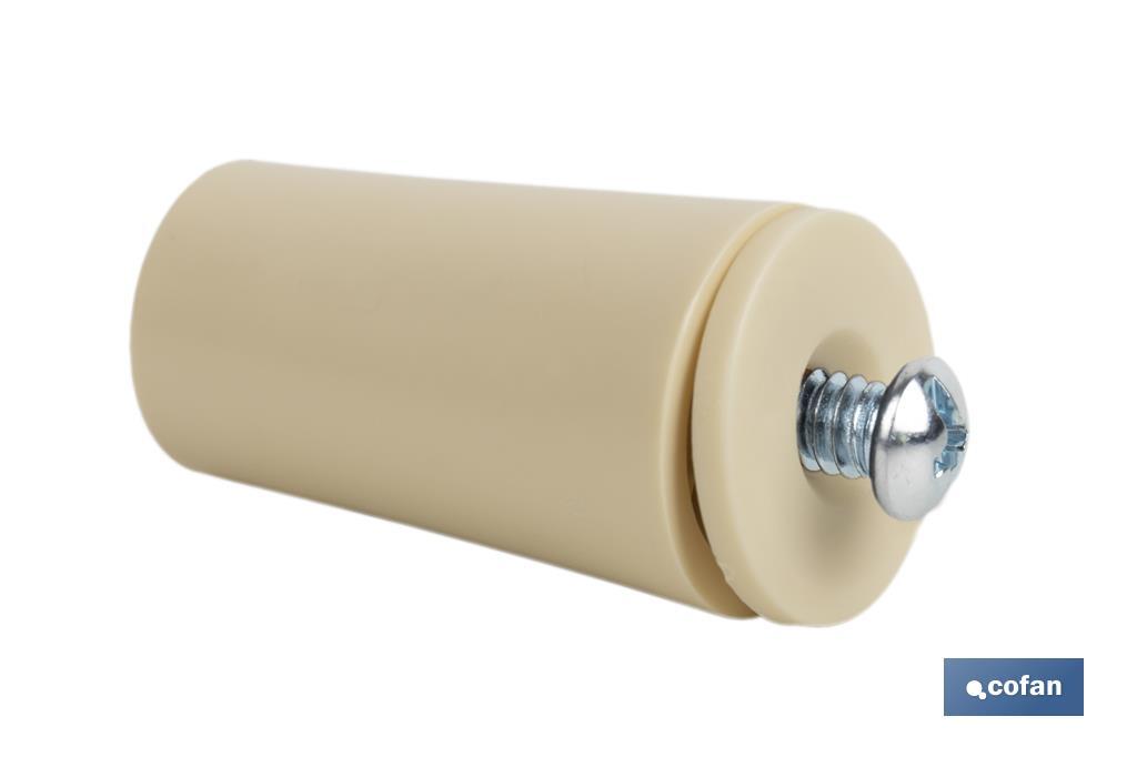 TOPE PERSIANA 40 MM MARFIL CON TORNILLO M-6 VENTA UNITARIA