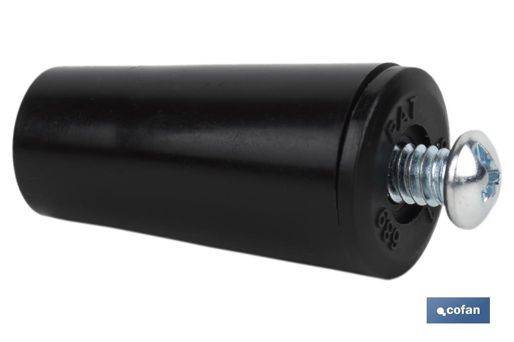 TOPE PERSIANA 40 MM NEGRO CON TORNILLO M-6 VENTA UNITARIA