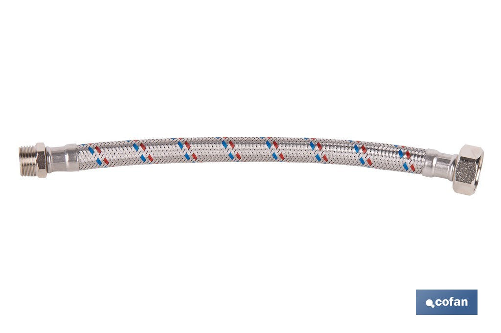 CONEXIÓN FLEXIBLE INOX PARA TERMO M1/2 - H3/4 30 CM.