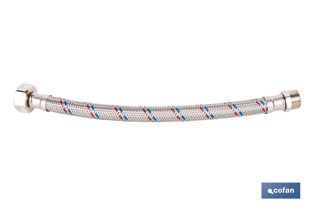 CONEXIÓN FLEXIBLE INOX PARA TERMO M1/2 - H3/4 30 CM.