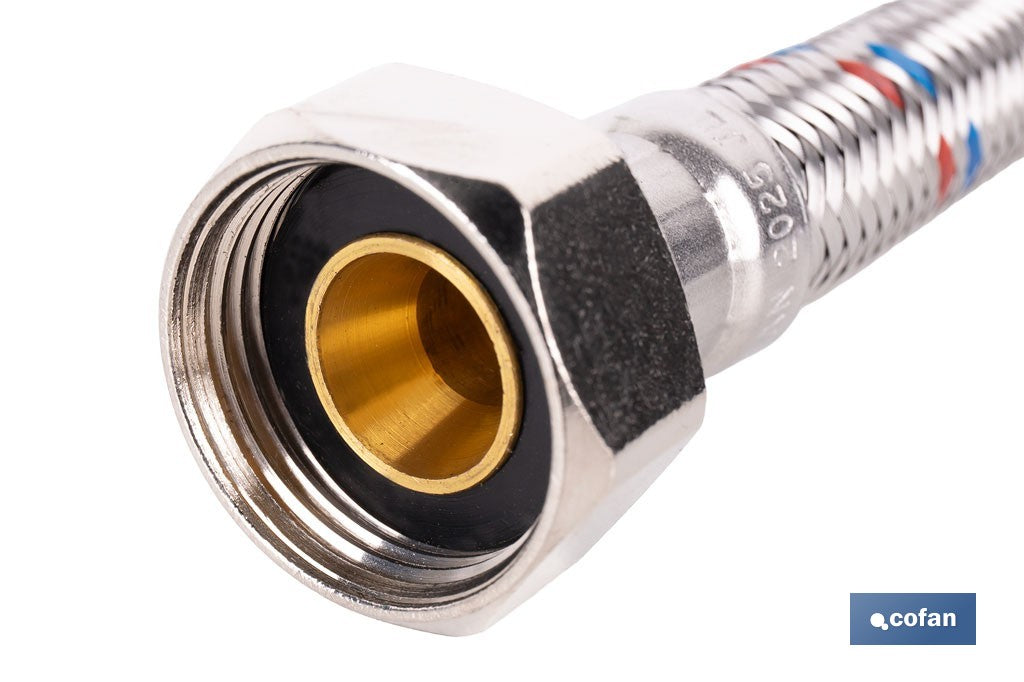 CONEXIÓN FLEXIBLE INOX PARA TERMO M1/2 - H3/4 30 CM.