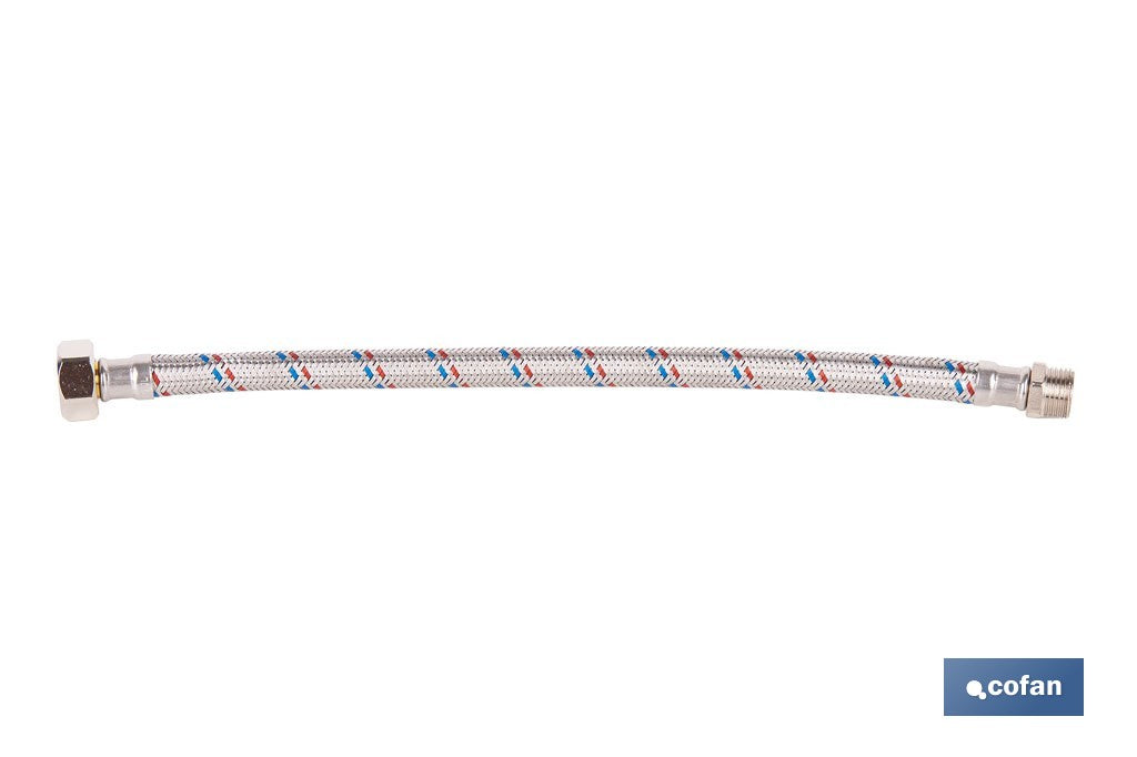 CONEXIÓN FLEXIBLE INOX PARA TERMO M1/2 - H3/4 40 CM.