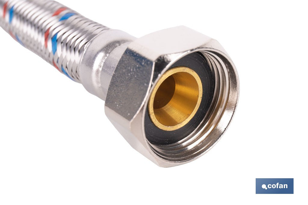 CONEXIÓN FLEXIBLE INOX PARA TERMO M1/2 - H3/4 40 CM.