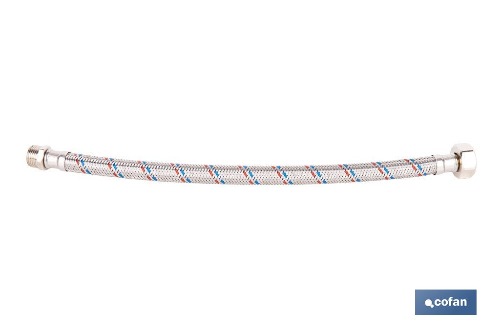 CONEXIÓN FLEXIBLE INOX PARA TERMO M1/2 - H3/4 40 CM.