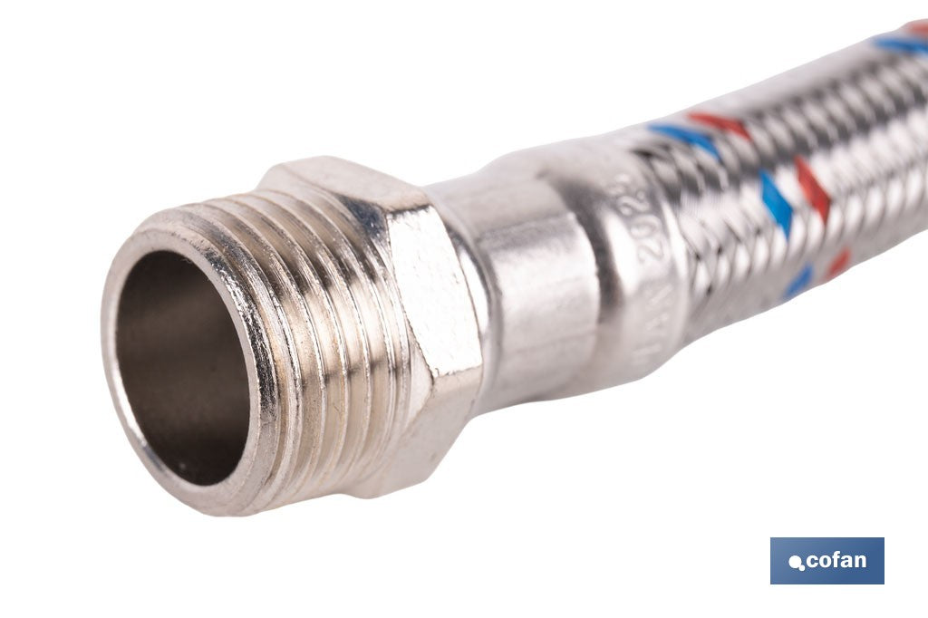CONEXIÓN FLEXIBLE INOX PARA TERMO M1/2 - H3/4 50 CM.