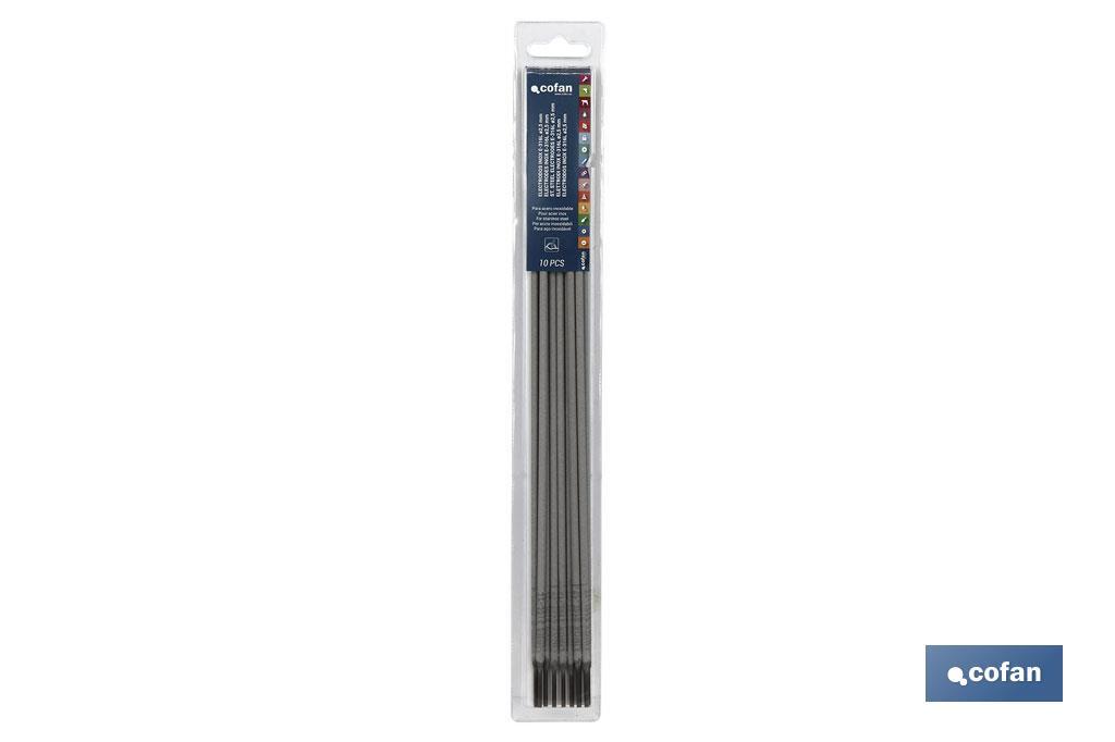 BLÍSTER ELECTRODOS INOX E-316L ø2,5 mm 10 UDS