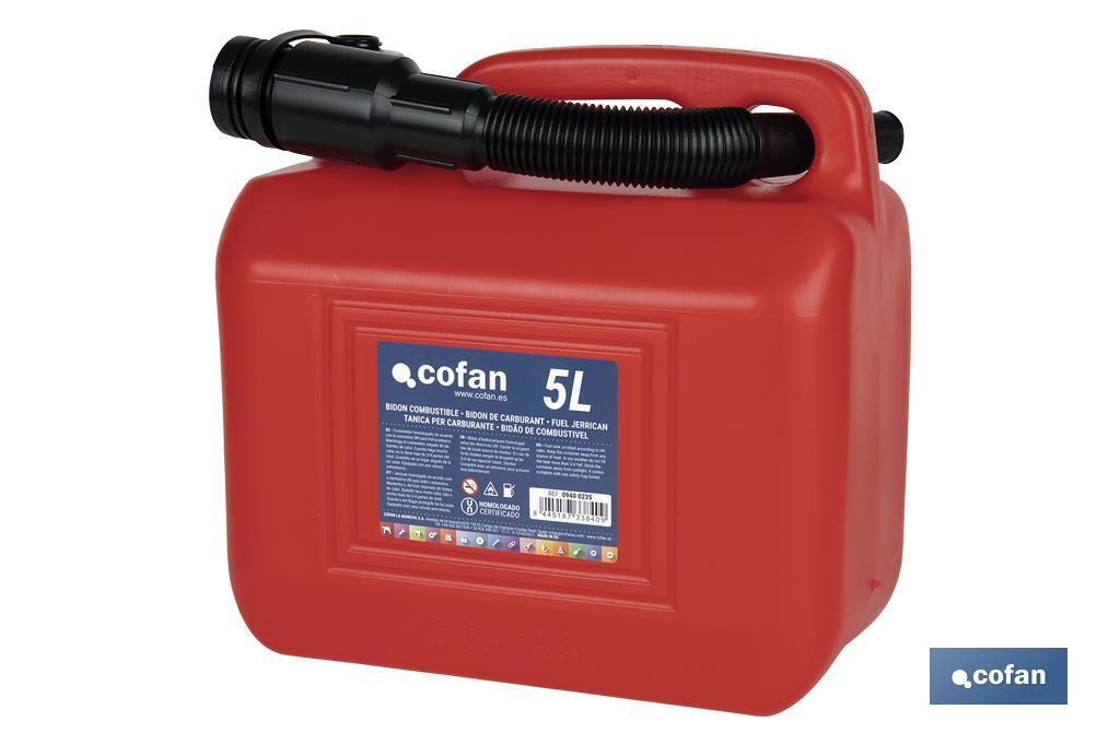 BIDÓN DE COMBUSTIBLE 5 L VENTA UNITARIA