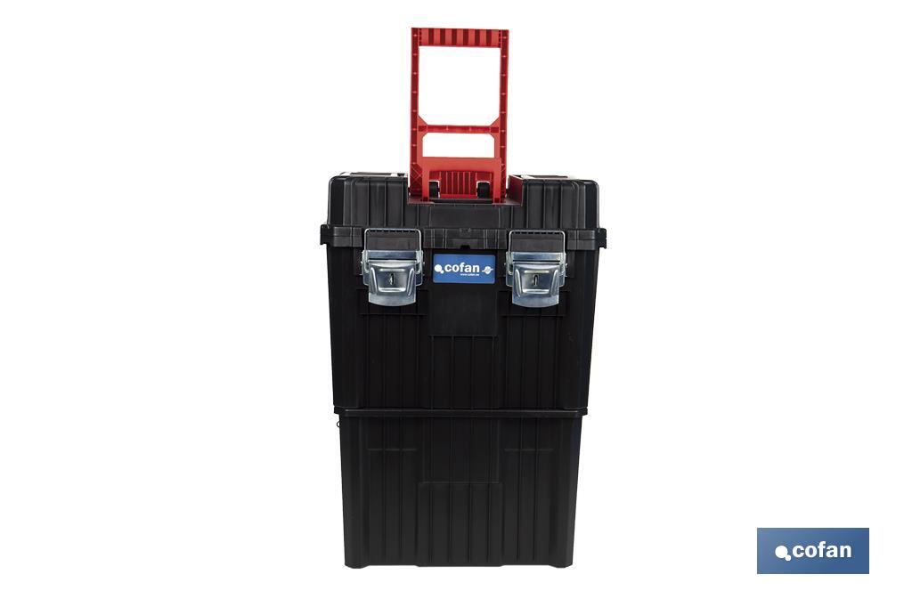 CAJA DE HERRAMIENTAS COMPACT CON DOBLE ASA Y RUEDAS 450 X 360 X 640 MM