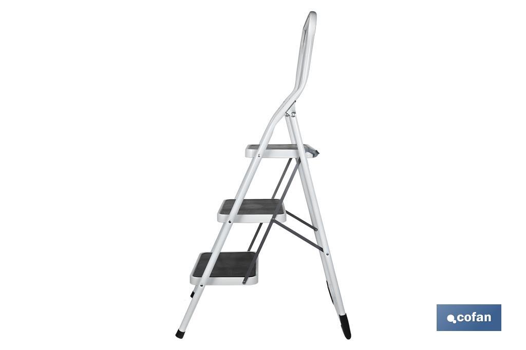 ESCALERA DOMÉSTICA ACERO 3 PELDAÑOS ALTURA 70 CM