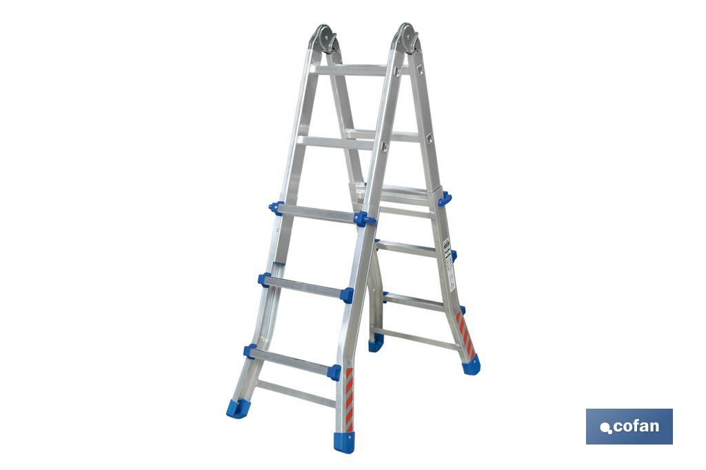 ESCALERA PLUS ALUMINIO MULTIPOSICIÓN 4 x 3 PELDAÑOS Y 2,83 M